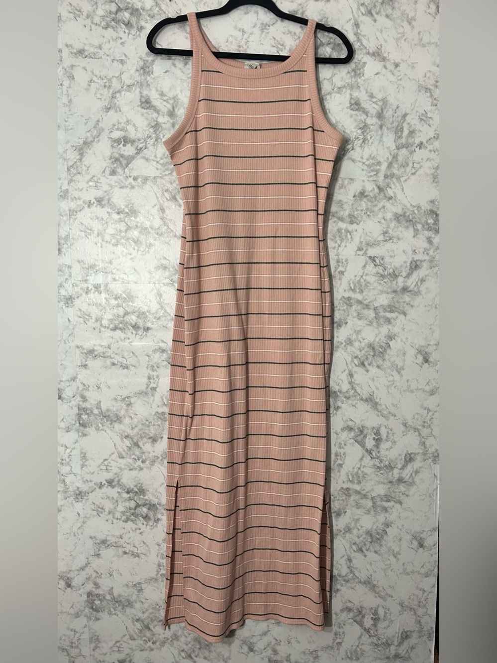 a new day Blush Pink Striped Ribbed Maxi Dress
59